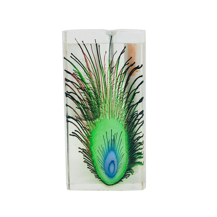 Large Peacock Feather Acrylic Dugout