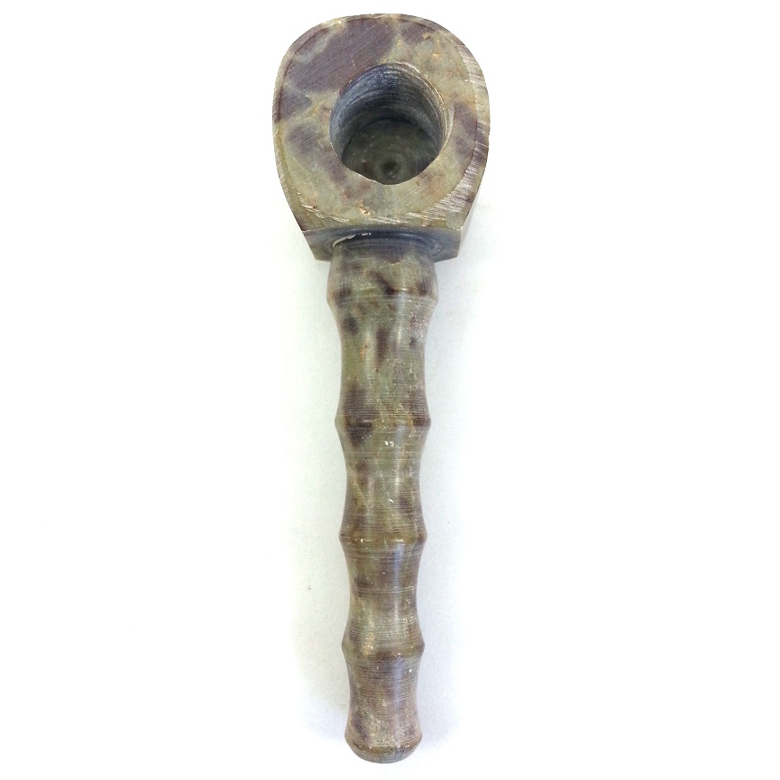 HAND CRAFTED STONE PIPE WITH HAND GRIP
