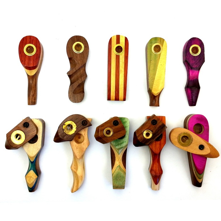 COLORED MULTI SHAPED WOODEN PIPE