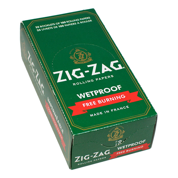 Zig Zag Green Wetproof Free Burning Rolling Paper 1 1/2 Ct 25