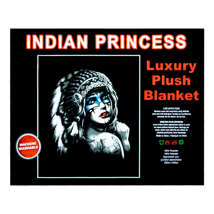 Indian Princess Queen Size Plush Blanket