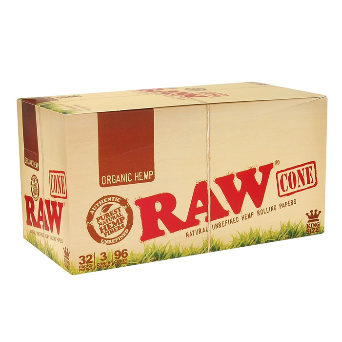 Raw Organic Cone King Size 32 Packs Per Box