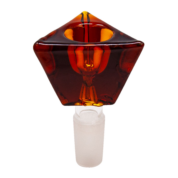 Tri-Angled Amber Glass Bowl 14mm