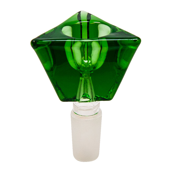 Tri-Angled Green Glass Bowl 14mm