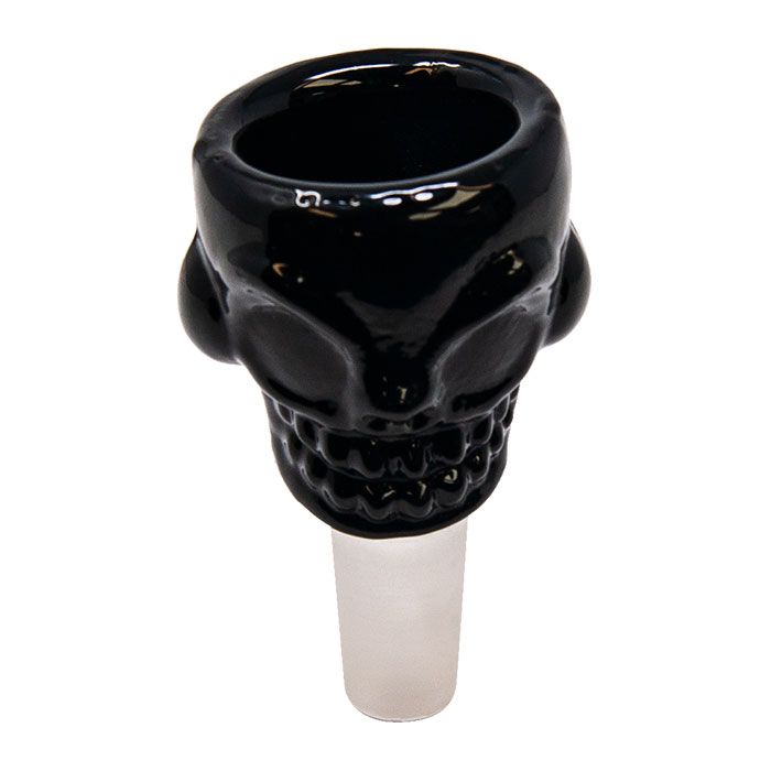 Skull Black Glass Bowl 14mm