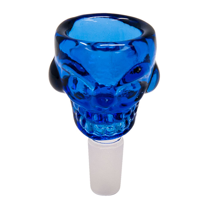 Skull Blue Glass Bowl 14mm
