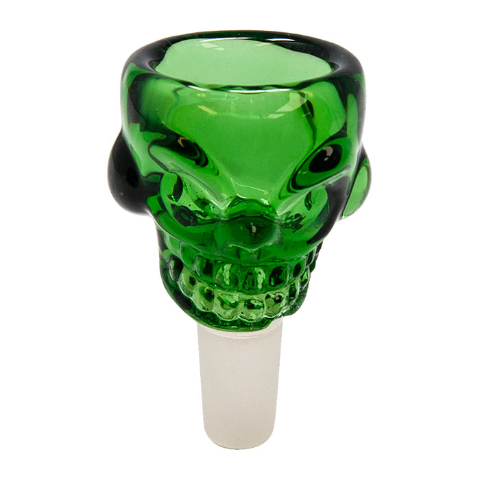 Skull Green Glass Bowl 14mm