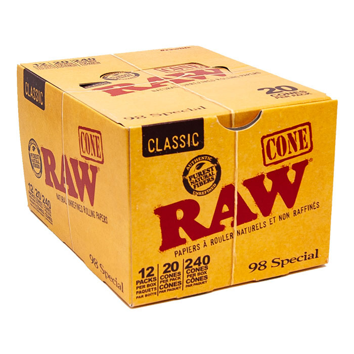 Raw Classic Pre-rolled Cones 98 Special Display of 12