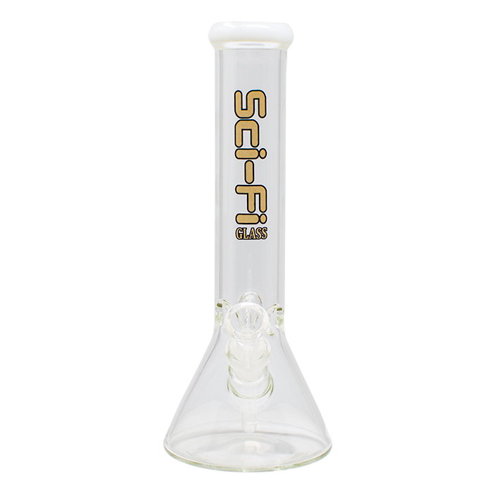 White Sci Fi Glass Bong 12 Inches