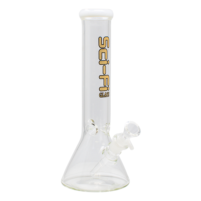 White Sci Fi Glass Bong 12 Inches
