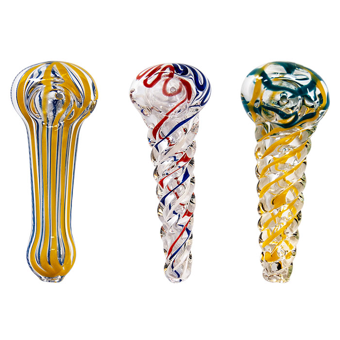Multi Color Inside Out Glass Smoking Pipe 3 Inches