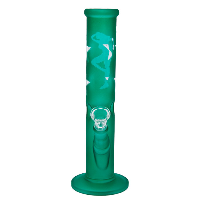Green Stripper Design Glass bong 10 Inches