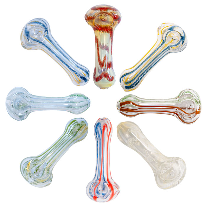 Multi Color Inside Out Glass Smoking Pipe