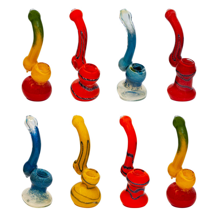 Frit Design Glass Bubbler 7 Inches