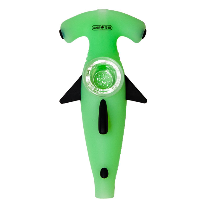 Shark Silicone Green Hand Pipe