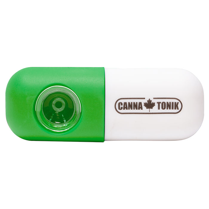 Cannatonik Capsule Shape Green White Silicone Hand Pipe