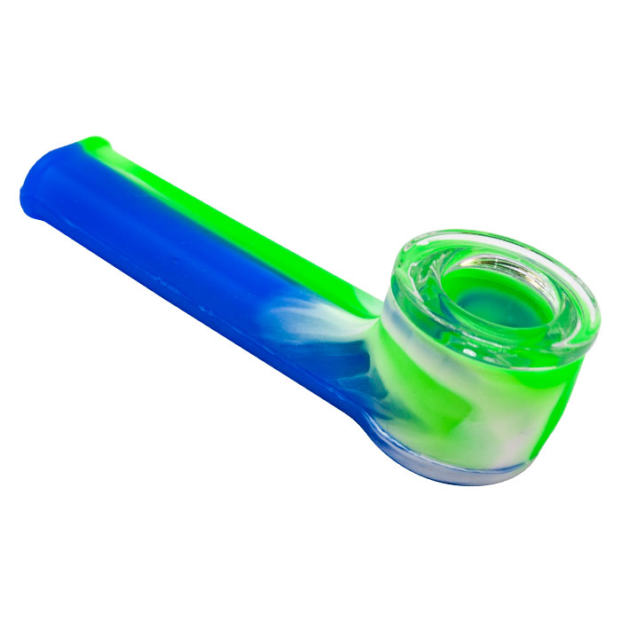 Cannatonik Silicone Pipe With Glass Bowl Dark Green