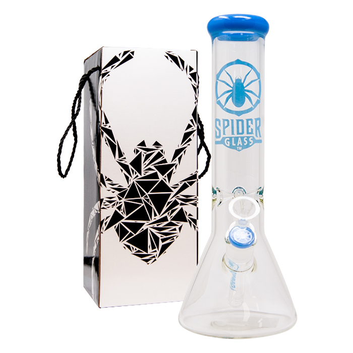 Sky Blue Spider Glass Bong 12 Inches