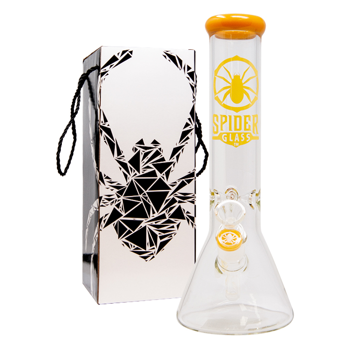 Yellow Spider Glass Bong 12 Inches