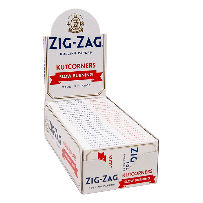 Zig Zag White Kutcorners Slow Burning Single Wide Rolling Paper 1 1/2 Ct 25