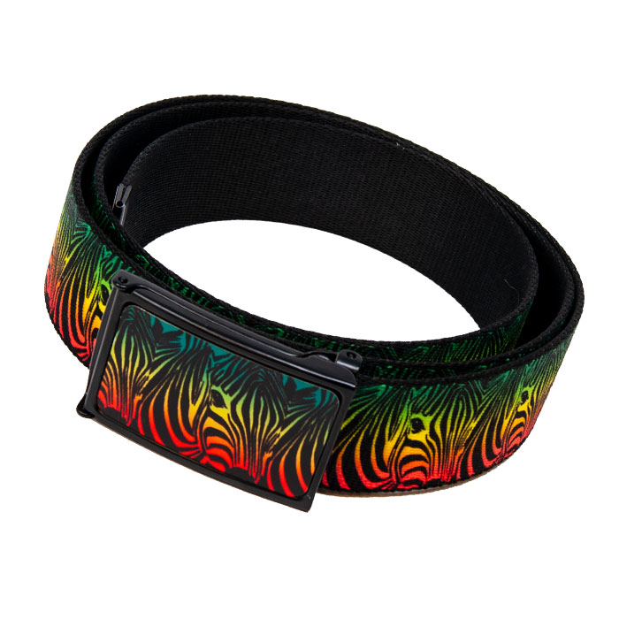 Rainbow zebra design graphic belt