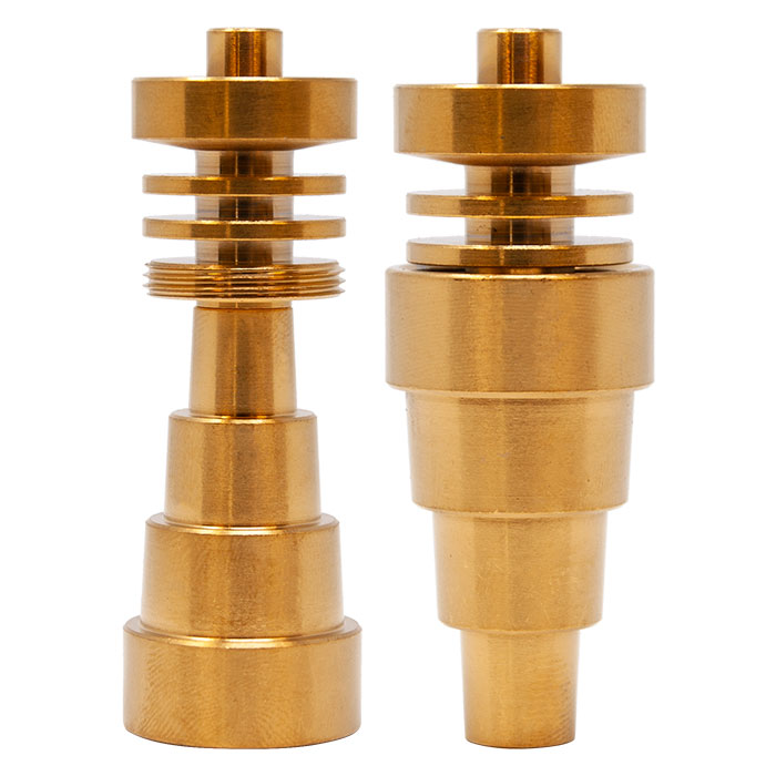 6 In 1 Gold Color Domeless Titanium Nail