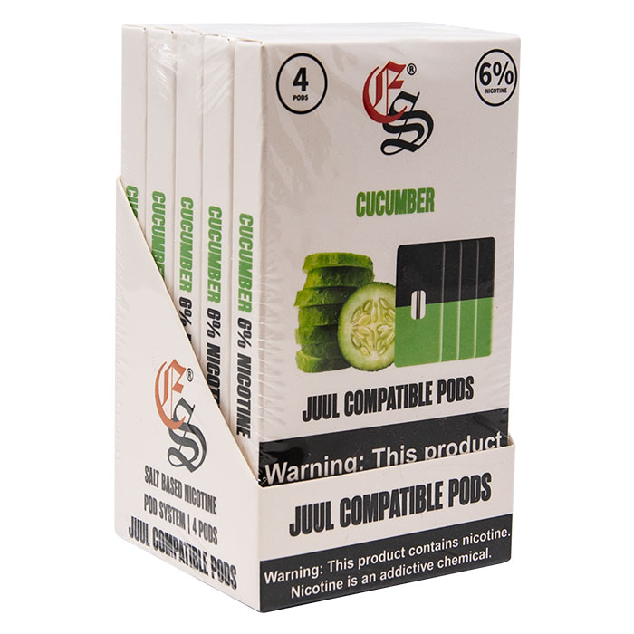 Juul Compatible Cucumber Pods Display of 5