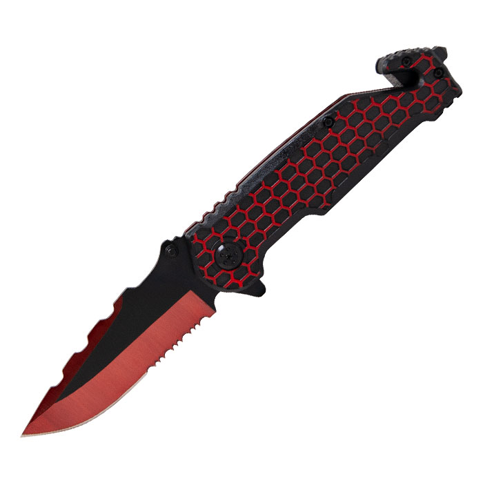 Razor Tactical Red and Black Survival Knife