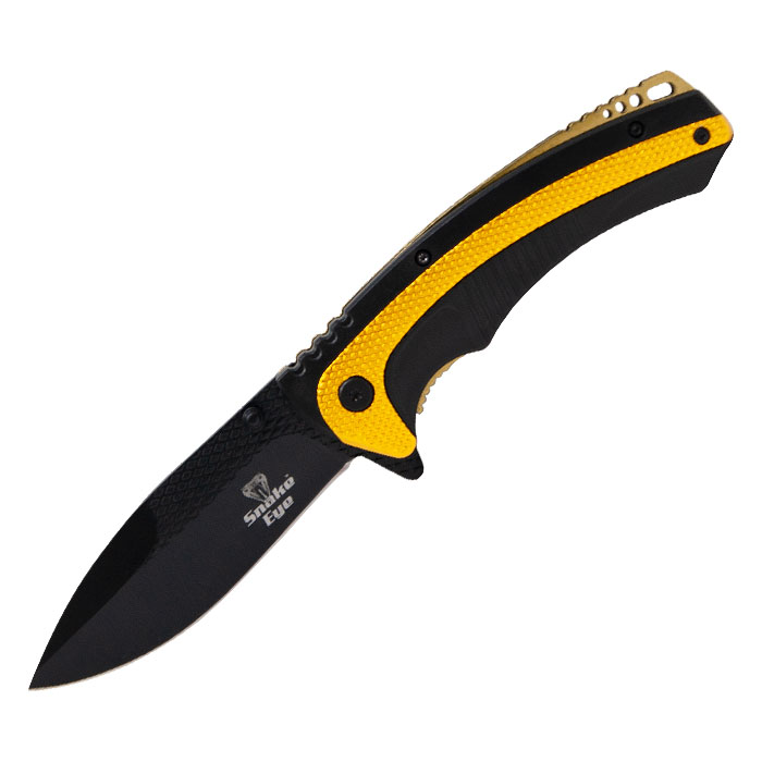 Snake Eyes Tactical Outdoor Black and Yellow Rescue Knife