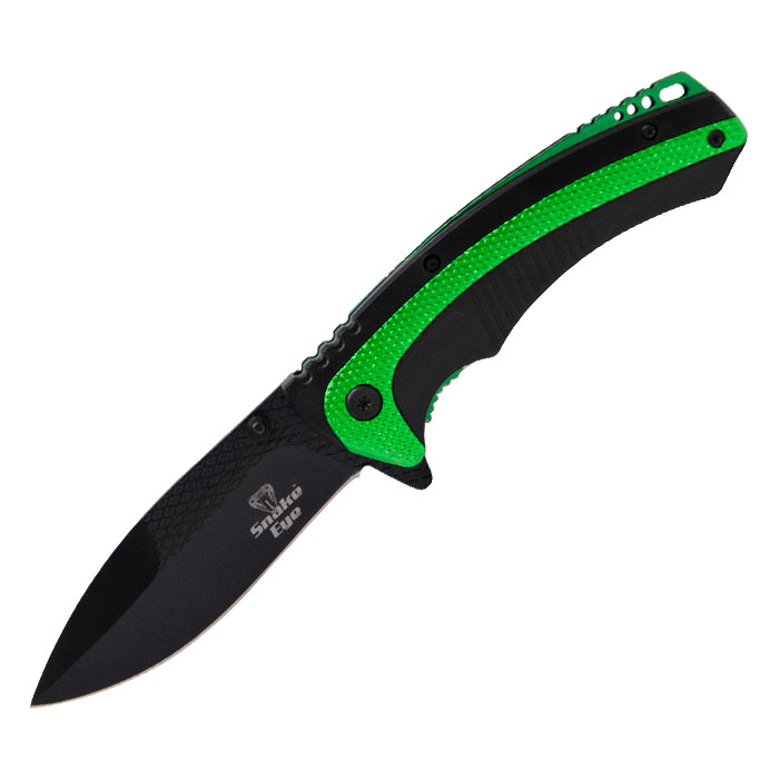 Snake Eyes Tactical Outdoor Black and Green Rescue Knife