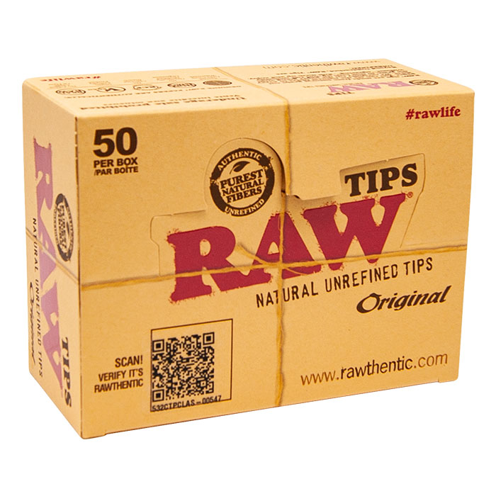 RAW NATURAL UNREFINED TIPS ORIGINAL 50 PER BOX