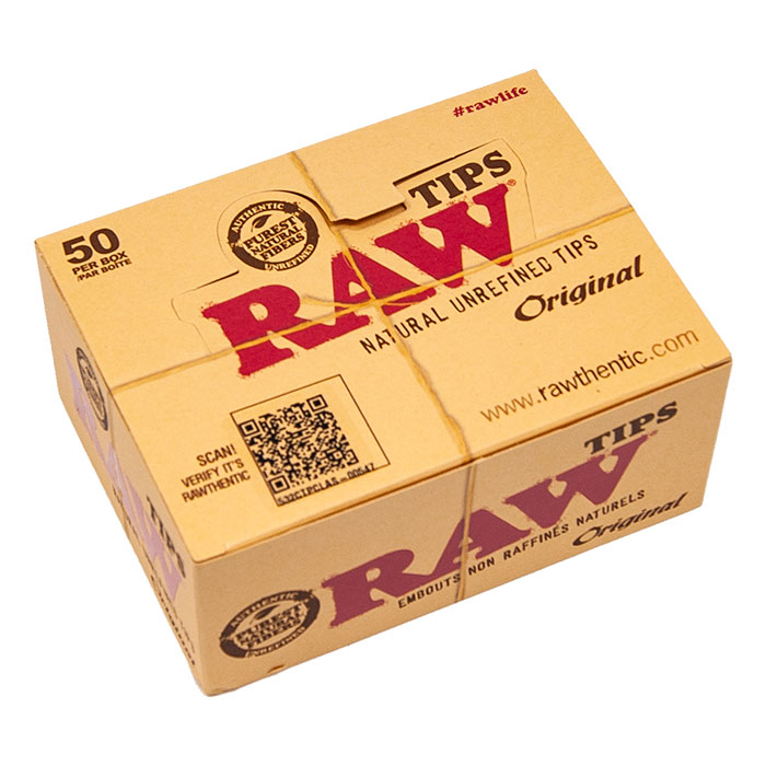 RAW NATURAL UNREFINED TIPS ORIGINAL 50 PER BOX