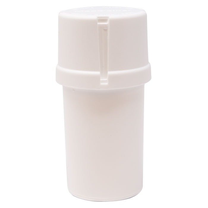 White Solid Medtainer Smell Proof Storage And Grinder
