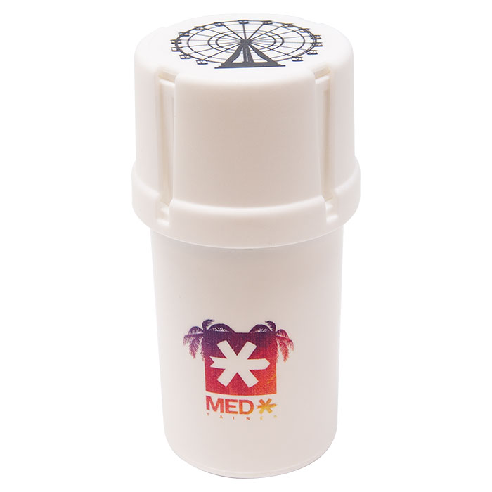 Chellin White Medtainer Smell Proof Storage And Grinder