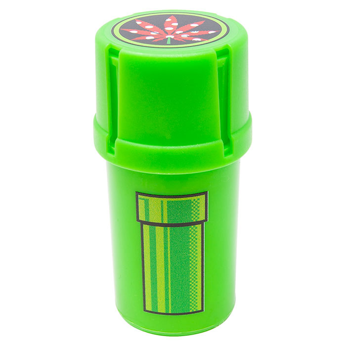 Green Medtainer Smell Proof Storage And Grinder