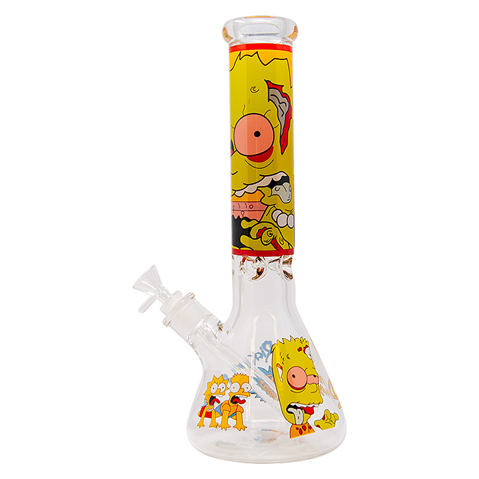 Rick N Morty Zombie Simpsons Glass Bong