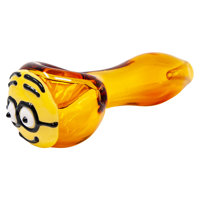 Amber Minion Glass pipe 4 Inches