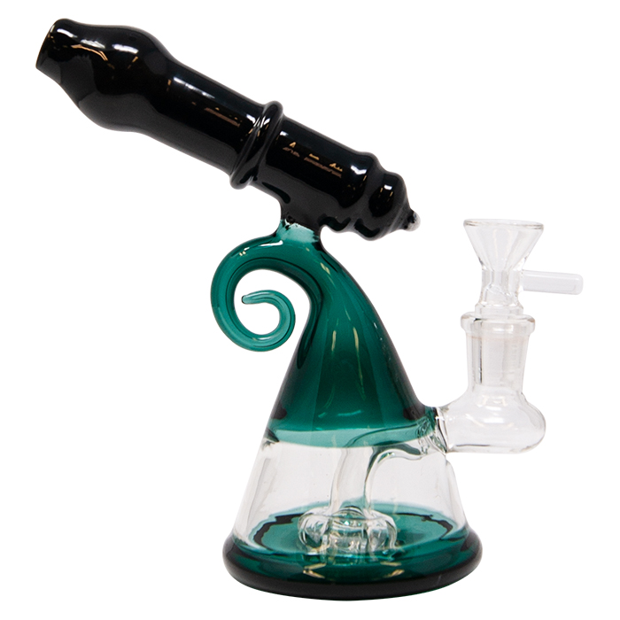 Teal Knuckle Bong with Tyre Percolator