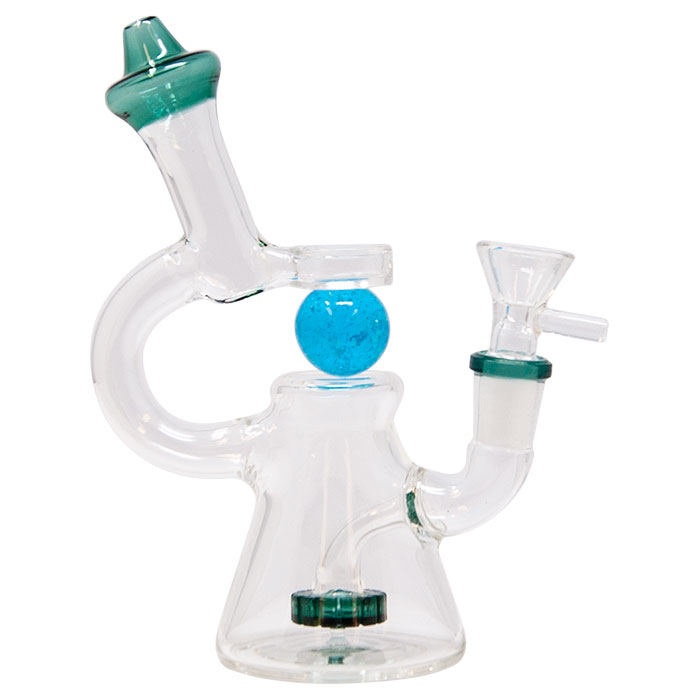Green Mini Bong With A Rolling Ball And Handle