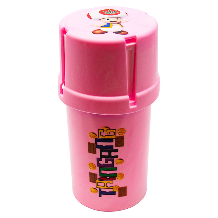 Pink Mario Medtainer Smell Proof Storage And Grinders