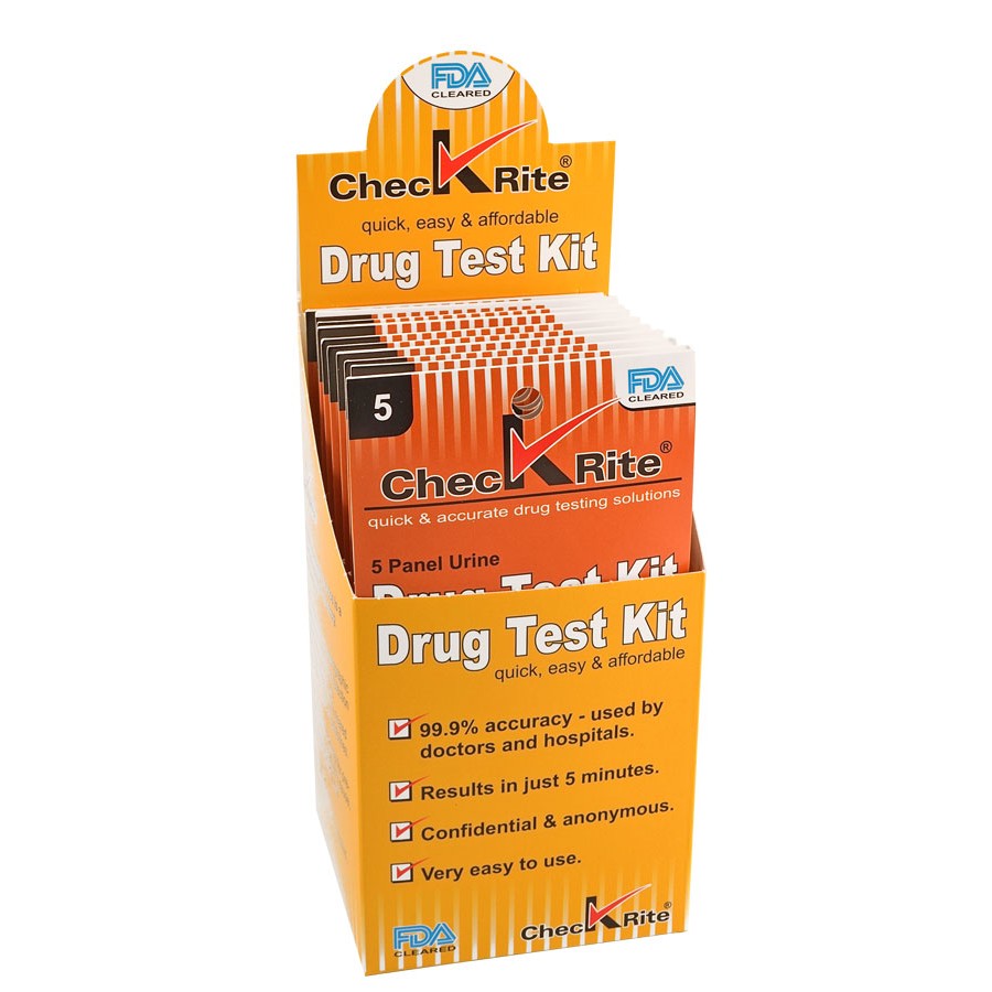 CHECK RITE PANEL 5 DRUG TEST KIT DISPLAY OF 10