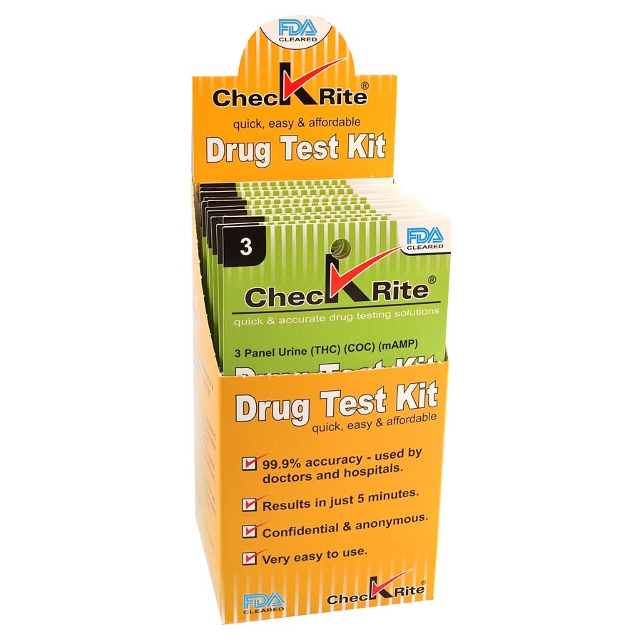 CHECK RITE PANEL 3 DRUG TEST KIT DISPLAY OF 12
