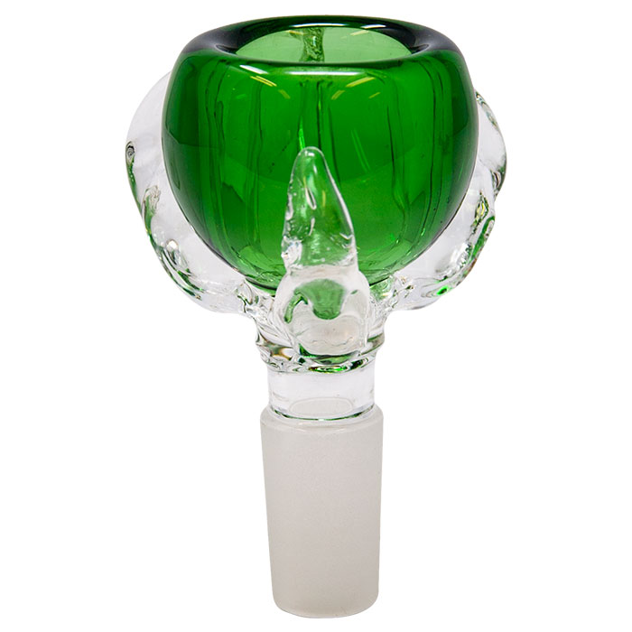 GREEN GLASS BOWL HOLD IN PAW 14 MM