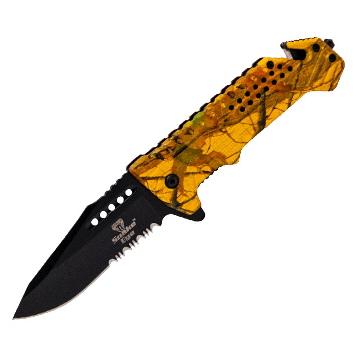 Snake Eyes Tactical Outdoor Yellow Rescue Knife