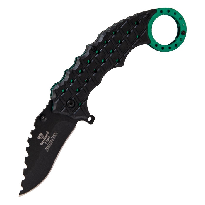 Snake Eyes Tactical Outdoor Black And green Rescue Knife New