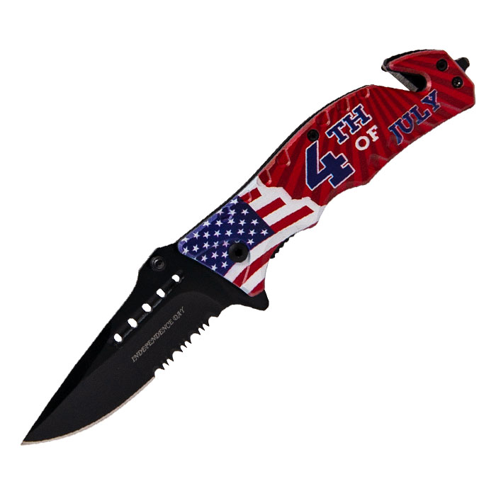 Snake Eye 4th of July Collection Tactical Outdoor Rescue Knife
