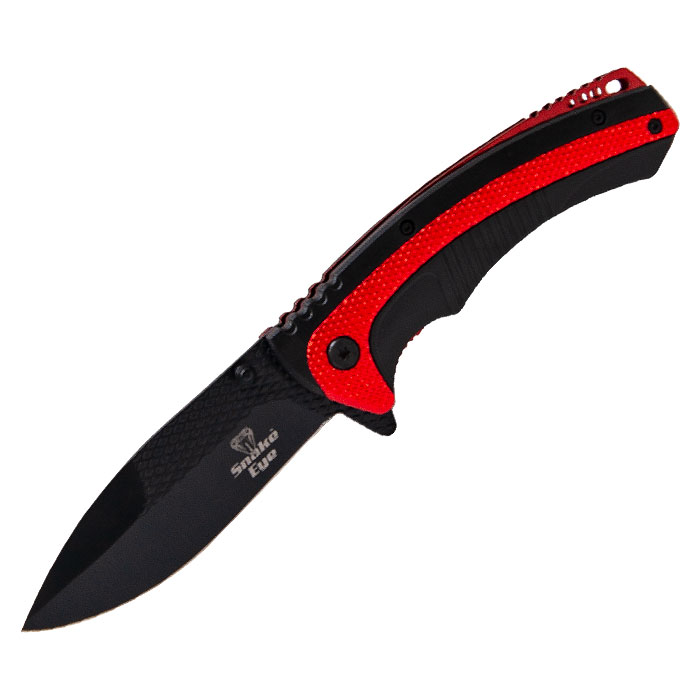Snake Eye Black And Red Tactical Outdoor Rescue Knife New