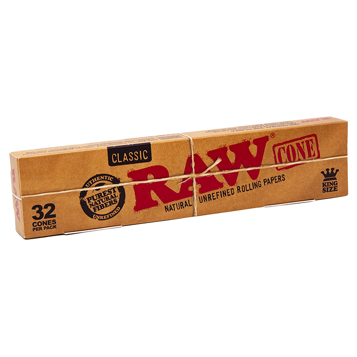 RAW CLASSIC NATURAL UNREFINED HEMP PRE ROLLED CONE KING SIZE
