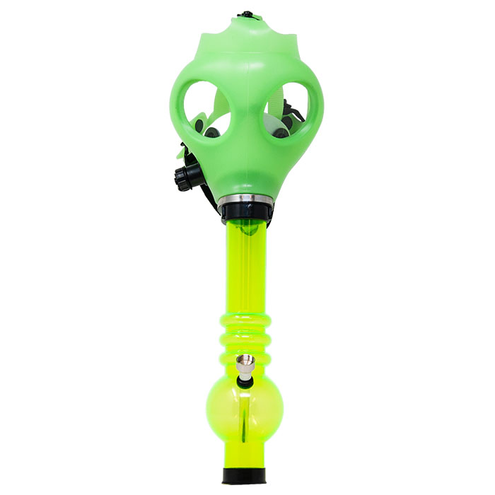 Green Glow in the Dark Gas Mask Bong