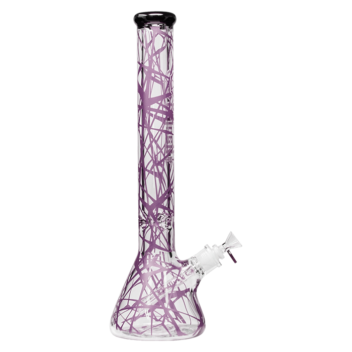 Spider Glass Web Design Purple Bong 18 Inches